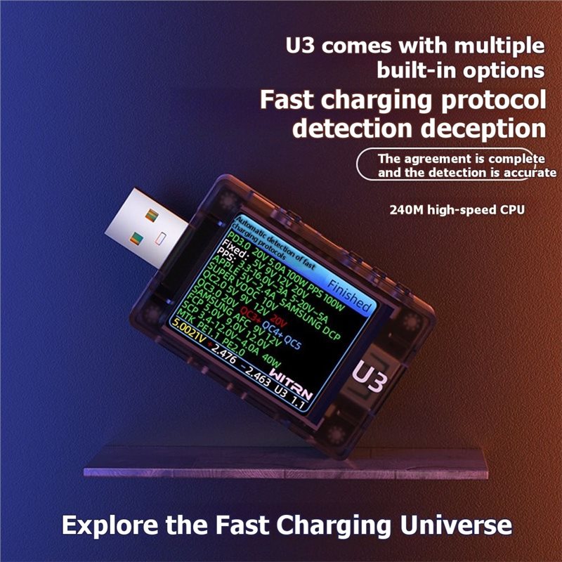 AB41-USB Tester U3 3.1 PD Deco - Woodworking Qc ulasan dan harga