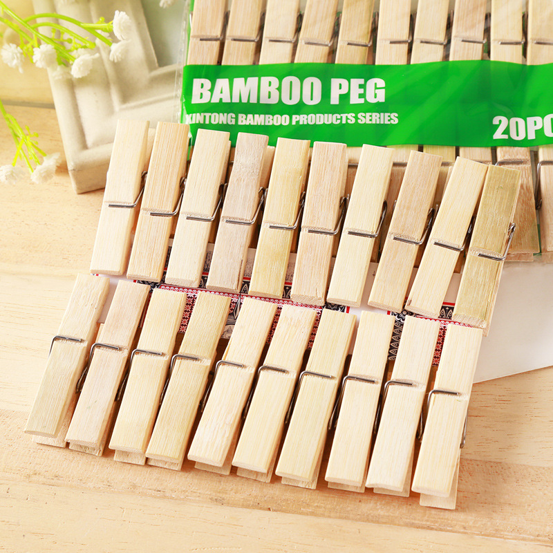 20Pcs Natural Bamboo Clothes P - Woodworking Z Clips ulasan dan harga