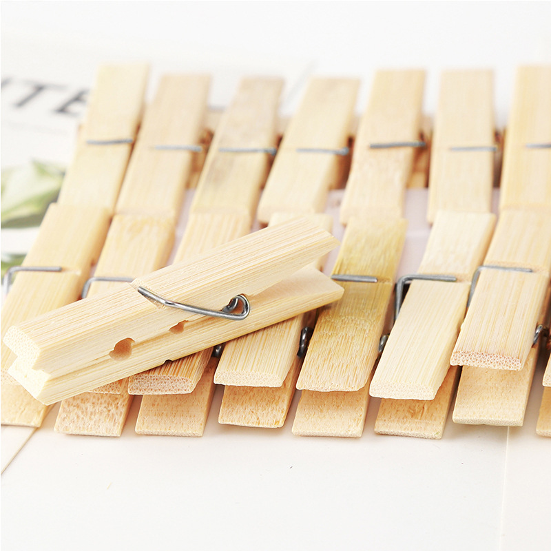 20Pcs Natural Bamboo Clothes P - Woodworking Z Clips ulasan dan harga