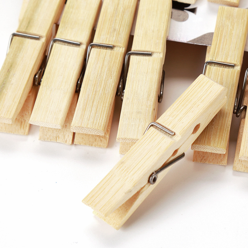 20Pcs Natural Bamboo Clothes P - Woodworking Z Clips ulasan dan harga