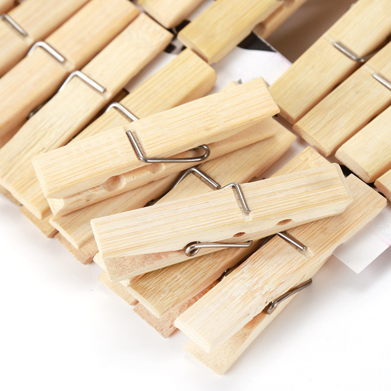 20Pcs Natural Bamboo Clothes P - Woodworking Z Clips ulasan dan harga