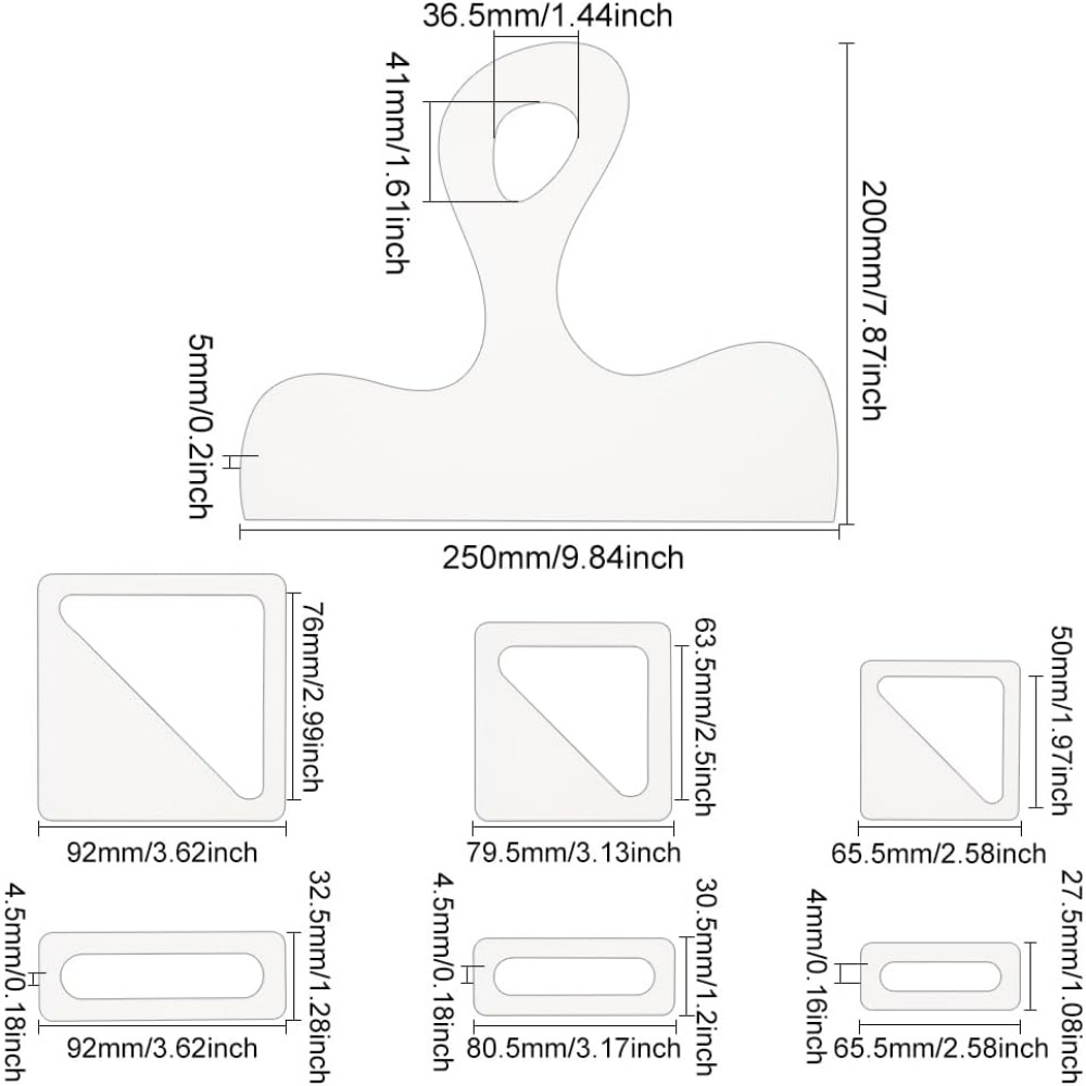 7Pcs Charcuterie Template Acry - Woodworking Templates ulasan dan harga