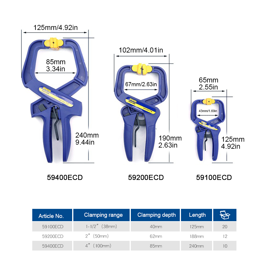 IRWIN Quick Clamp 1Pcs Heavy D - Woodworking Vice Quick Release ulasan dan harga